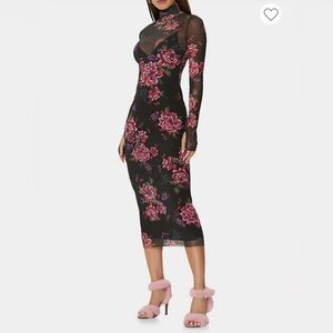 AFRM Shailene NEW with tags Fitted floral midi mesh dress 
Medium